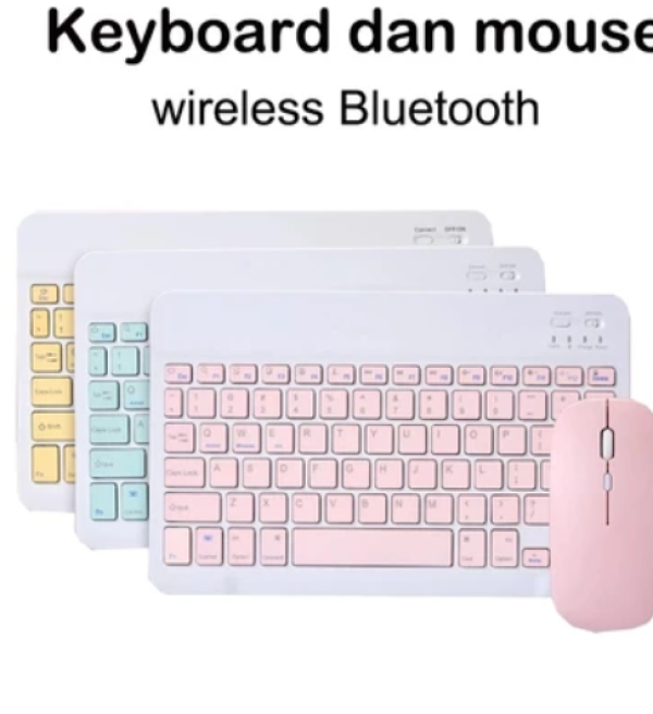 Keyboard dan Mouse Nirkabel 1 Set/10 Inci Set Mini Ringan Portabel Cocok untuk Komputer