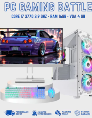 PC FULLSET I7 GAMING DESAIN EDITING | RAM 16 GB | VGA 4 GB | SSD 500 GB LED LENOVO 22" Full HD 75Hz